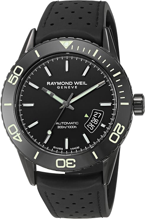 Raymond Weil Men's 2760-SB1-20001 Freelancer Analog Display Swiss Automatic Black Watch