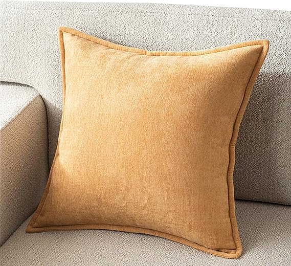 XMAYODS Throw Pillow Cover 80x80 Decorative Square Pillowcase Covers with Zipper, Cushion Protectors Cover Rectangle 30x60 40x60 50x80 Super Soft for Home Couch Sofa Bed(Yellow,65x65cm(Set of 1))