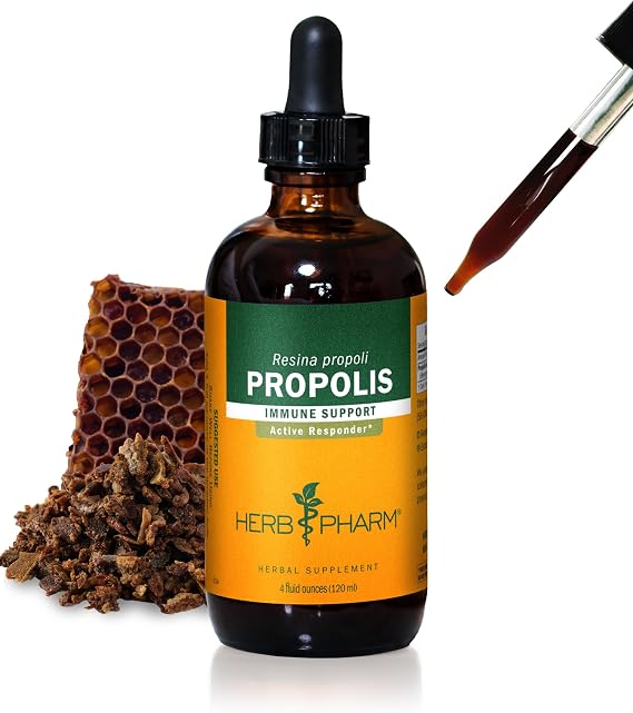 Herb Pharm Propolis Liquid Herbal Extract: Propolis Immune Support | Honeybee Propolis for Wellness | Herbal Liquid Extract for Immunity | Bee Propolis Tincture | Sugar-Free, Gluten-Free, 4 oz*