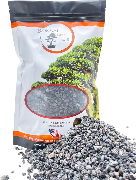 Black Lava Rock | 2 Quarts Bag | 1/4 Particle Size | Soil Aggregate for Bonsai, Cactus, Succulents, Aquariums, and More | Enables Optimal Drainage and Soil Aeration | The Bonsai Supply