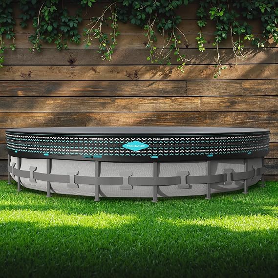 POOLHACKER 21FT Round Pool Cover, Pool Covers for Above Ground Pools, Winter Pool Cover, Above Ground Pool Cover, Tear-Resistant & Dustproof(Black)