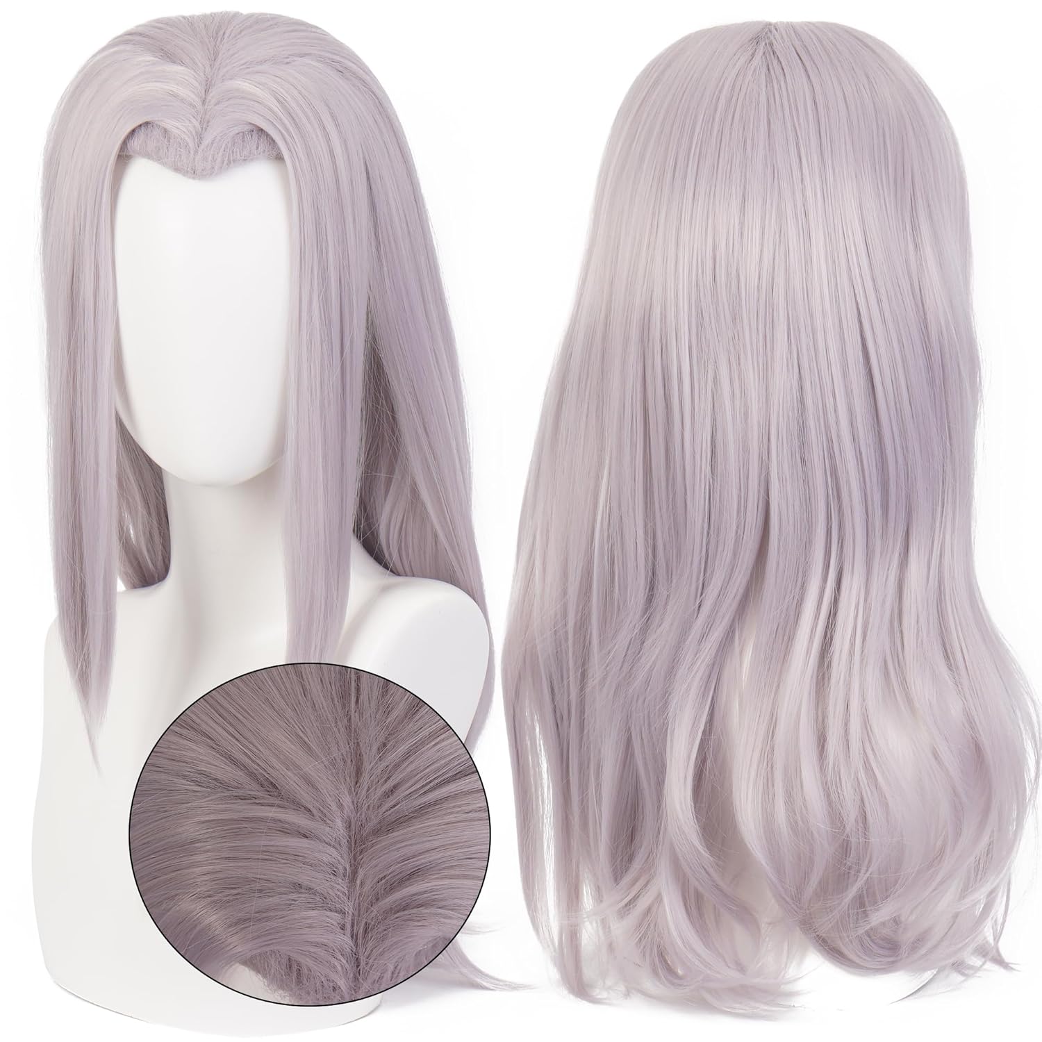 Cosplay Wig Purple Straight Long Hair Costume Hair Adult Halloween Wigs for Women and Man