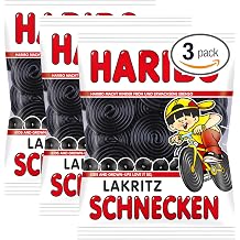 Lakritz Schnecken, Black Licorice Candy, Spiral Shape, 3 Pack, 175g each