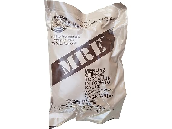 Ultimate 2018 US Military MRE Complete Meal Inspection Date January 2018 or Newer (Cheese Tortellini) | Long Shelf Life | No Refrigeration Needed | Ready-to-Eat Convenience