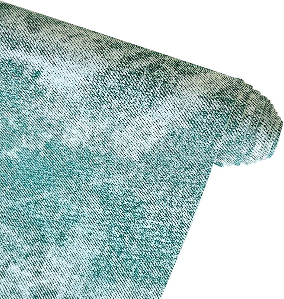 ONEART | Aquamarine Leather Denim Fabric 12 x 53 inches Retro Western Cowboy Faux Leather Fabric, Perfect for Handbags Wallets Making