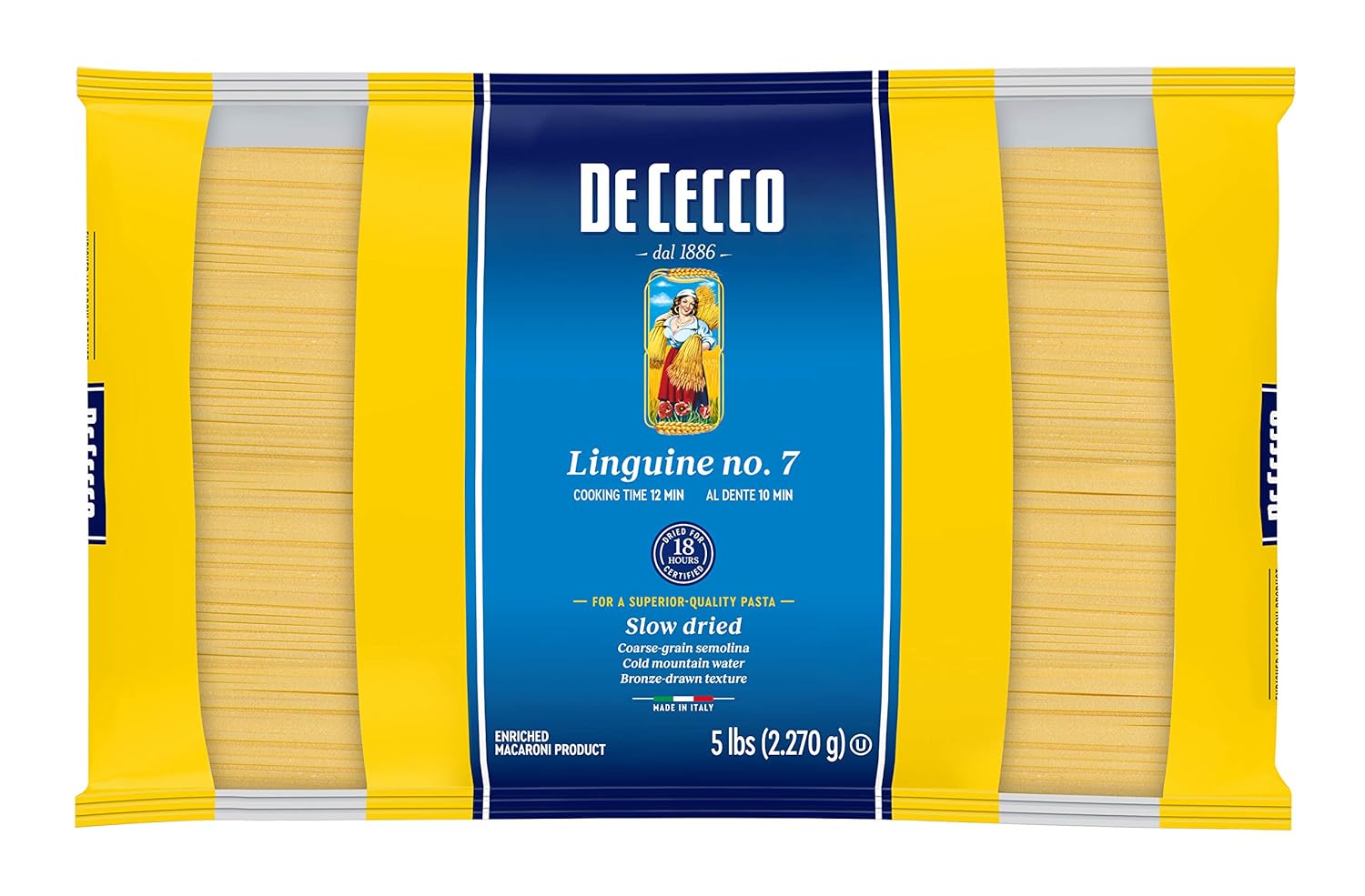 De Cecco Semonlina Pasta, Mezzi Rigatoni No.26, 5 Pound (Pack of 4)