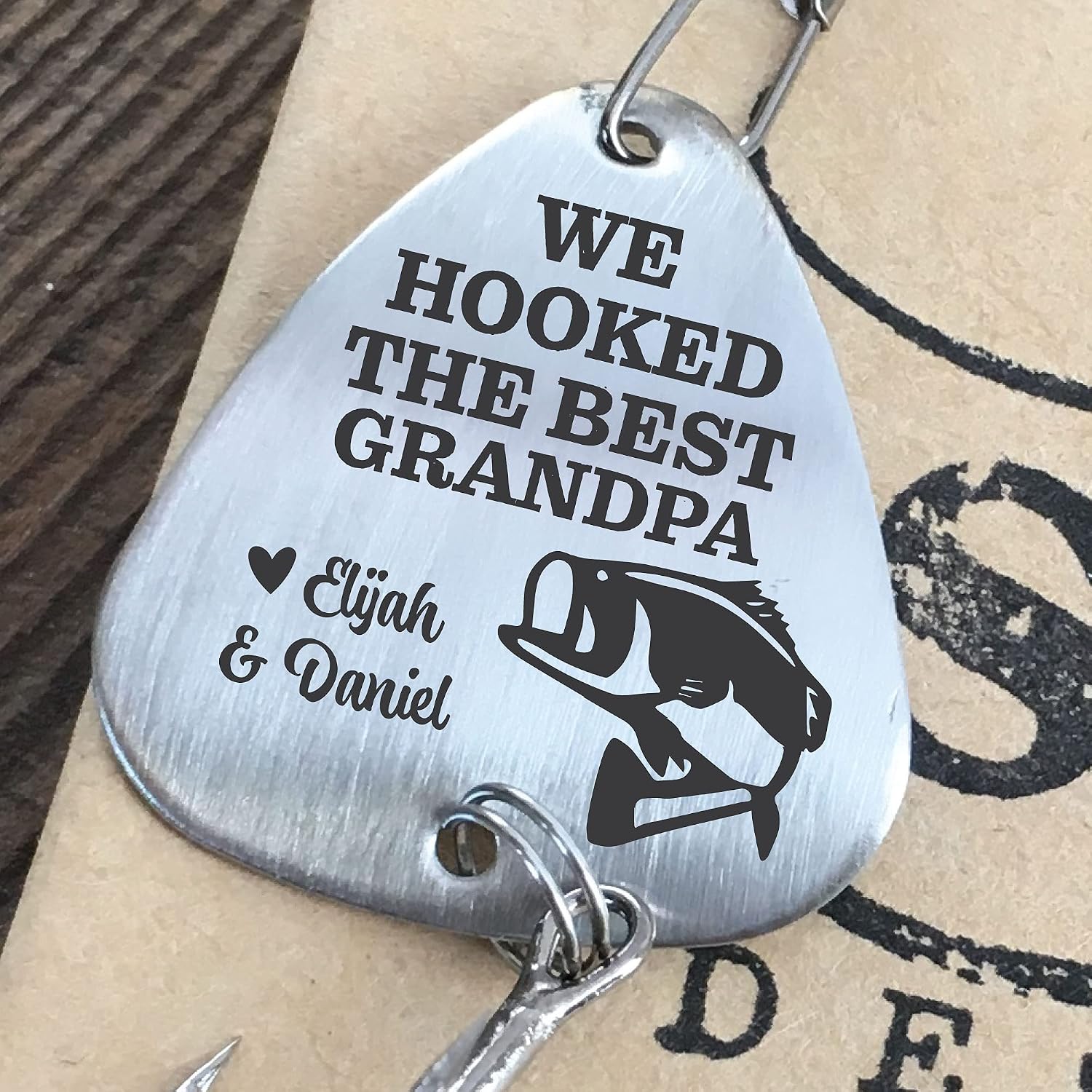 Papa Gift for Papa Hooked The Best Papa Fishing Lure Papa Gift Father's Day Gift Idea Papa Fishing Lure Grandpa Gift Idea Papa Birthday HOOKED-GPA-LURE