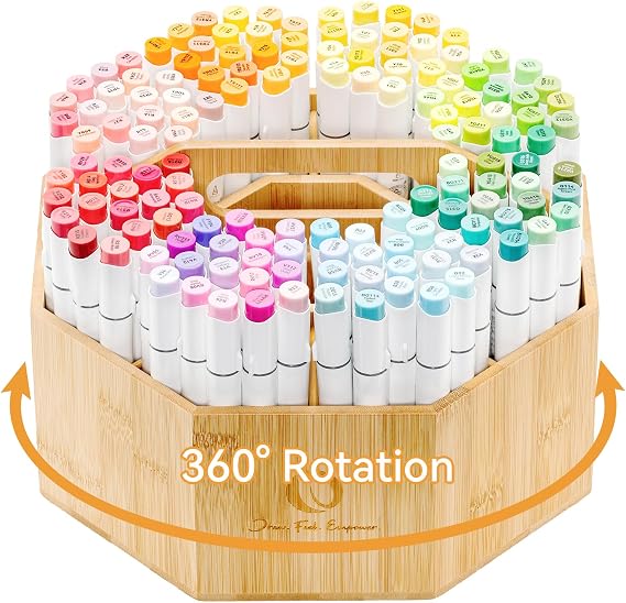 Ohuhu 360 Rotating Marker Organizer Holds 162 Honolulu & B Oahu Markers