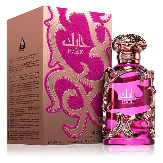 Lattafa Habik Floral, Fruity, Fresh, Musky Eau de Parfum Spray Long-Lasting Fragrance for Women, 3.4 Ounce / 100 ml