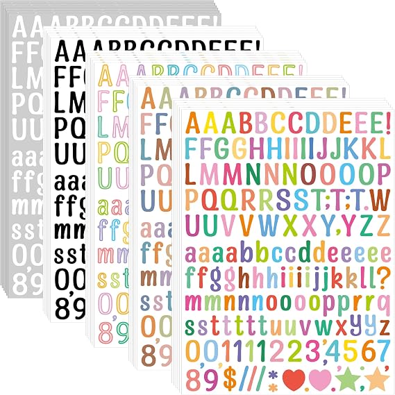 Letter Stickers 0.5 inch,4920 Pcs 30 Sheets 1/2 Inch Small Alphabet Stickers,Self-Adhesive Vinyl Waterproof ABC Letter Stickers for Water Bottles Scrapbooking Notebook Label Sign DIY Craft(Multicolor)