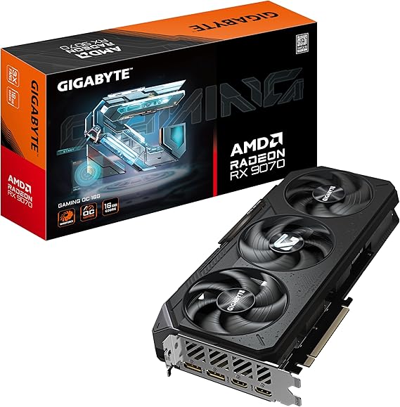 Gigabyte Radeon RX 9070 GAMING OC 16G Graphics Card - 16GB GDDR6, 256-bit, PCI-E 5.0, 2700MHz Core Clock, DisplayPort2, HDMI2, GV-R9070GAMING OC-16GD