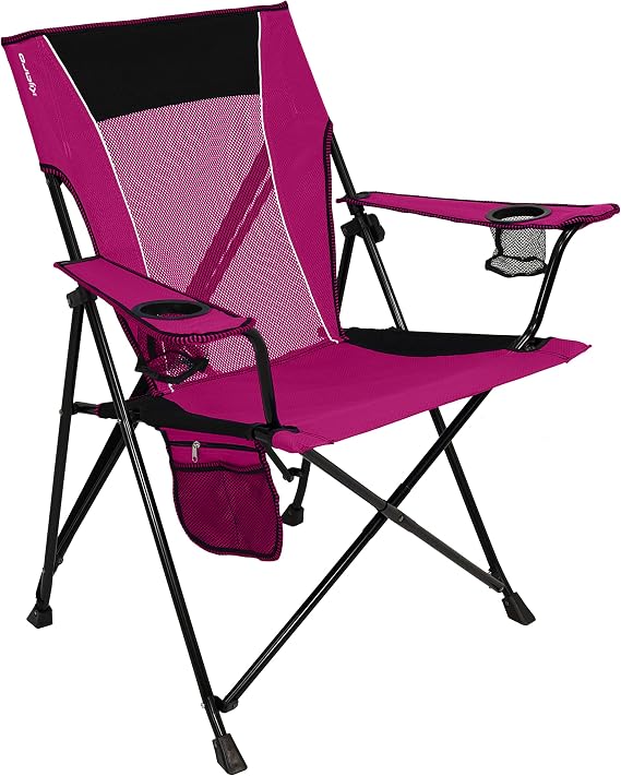Kijaro Dual Lock Portable Camping Chairs - Enjoy the Outdoors with a Versatile Folding Chair for Sports, Lawn - Dual Lock Feature Locks Position Hanami Pink