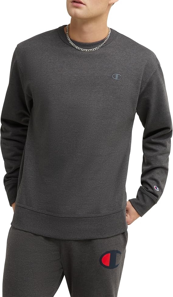 Champion Men's Men's Crewneck Fleece Sweatshirt, Standard Fit, Midweight, C Logo, Available in Regular and Big & Tall