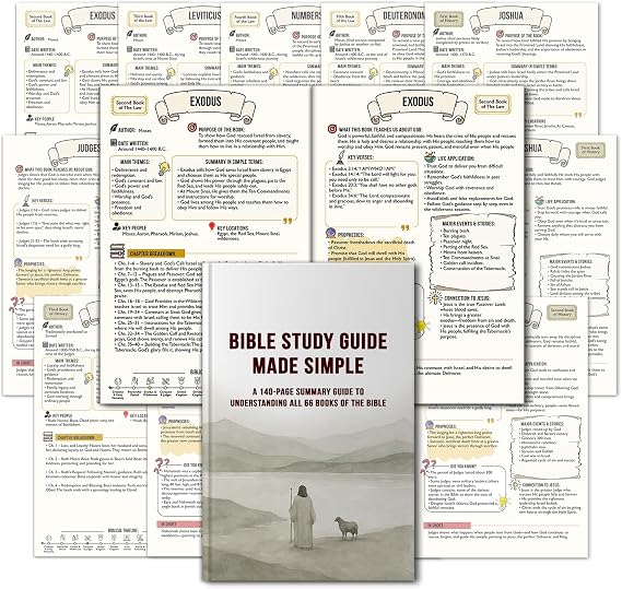 Bible Study Guide Made Simple - 140-Page Beginners Bible Study Guide with Overview & Summary Outlines of All 66 Books, Perfect Christian Gift