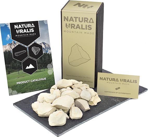 Natura Uralis Siberian Yellow Clay | 17.9oz Natural Clay, Pastel to Golden - Crunchy, Earthy, Velvety, Firm Texture, ASMR Sensation