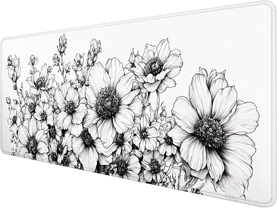 Mouse Pad Large 800x300x3mm Gaming Mouse Pad White Mouse Pad Extra Large Gaming Mouse Pad Thick Non-Slip Mouse Pad Flower Extra Large Large Large Keyboard Pad Rubber Bottom Desktop Protector for