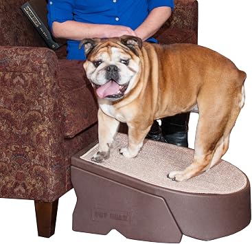 Pet Gear Stramp Stair and Ramp Combination for Dogs/Cats, Easy Step, Lightweight/Portable, Sturdy, Easy Assembly (No Tools Required), New Chocolate