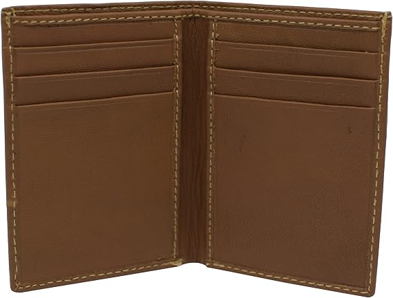 MARSHAL RFID Blocking Mens Slim Bifold Wallet Genuine Leather Front Pocket Multi Card Holder Tan