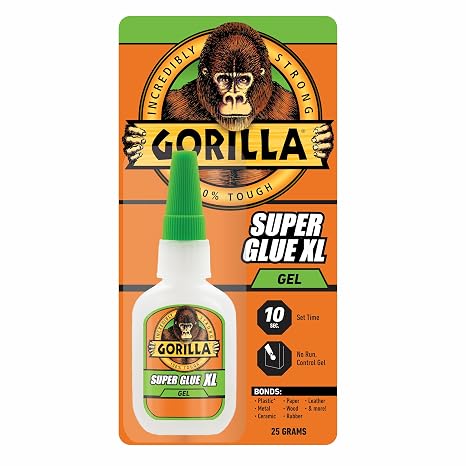 Gorilla Super Glue Gel XL, Clear 25g, 1-Pack, Fast Setting, No Drip