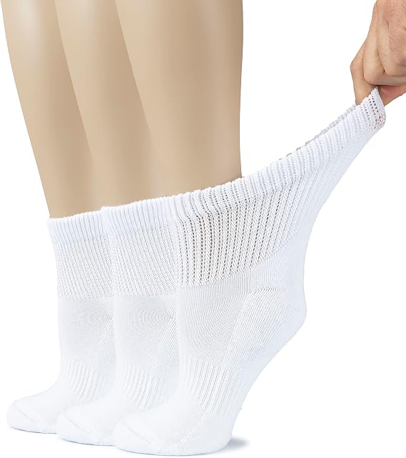Hugh Ugoli Diabetic Ankle Socks for Women, 3-6 Pairs, Cotton, Semi Cushion