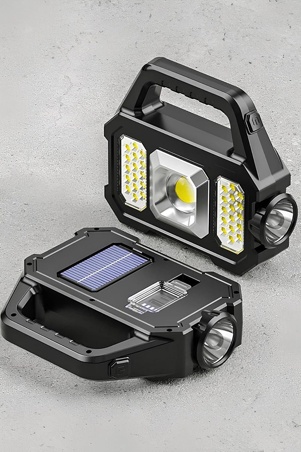 Solar Rechargeable Flashlight Waterproof Solar Lighting Solar Powered Powerbank Feature Camping Flashlight