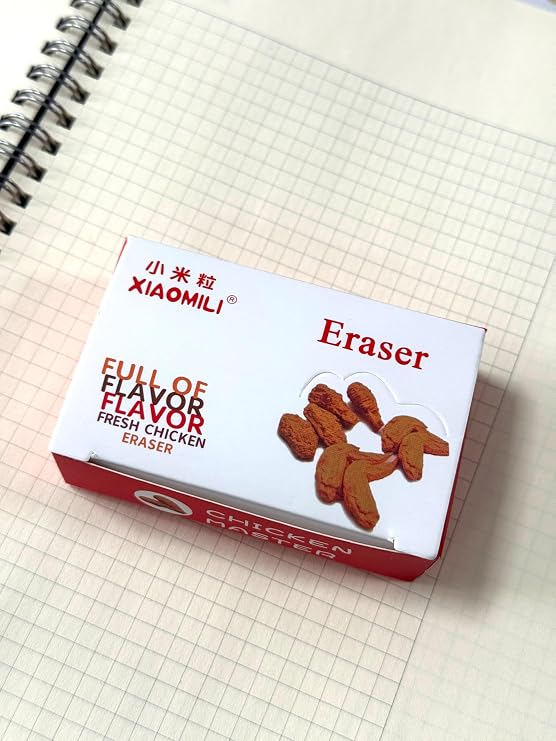 8Pcs/Set Fried Chicken Eraser Fun Erasers for Desk Decoration