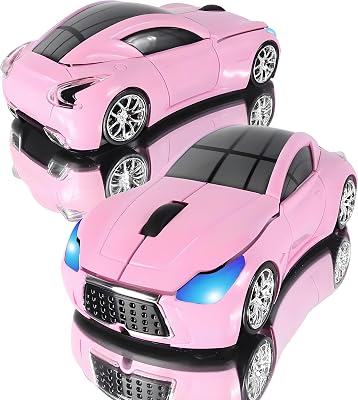 elec Space Car Mouse, Wireless Mouse Milk Tea Pink