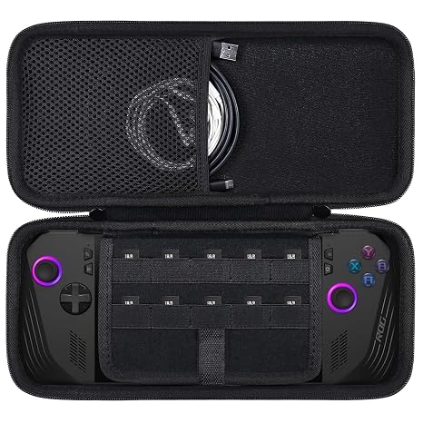 Aenllosi Hard Case for ASUS ROG Ally X/Rog Ally 7 inch 120Hz, Black | Hard shell construction, Water-resistant design, Impact-resistant design, Custom-fit interior
