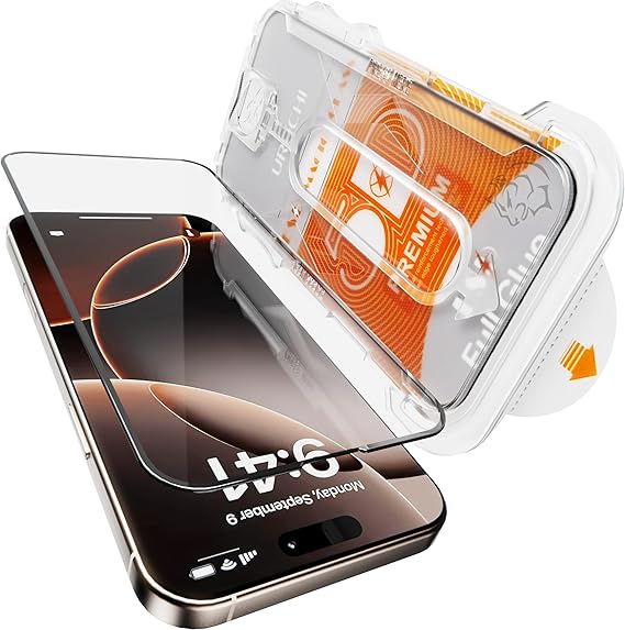 URUCHI iPhone 17 Air İle Uyumlu PREMIUM Hizalama Aparatlı ve Takılırken Camın Altında Kesinlikle Toz Bırakmayan Darbelere Karşı Ekstra Güçlü HD Ekran Koruyucu Cam