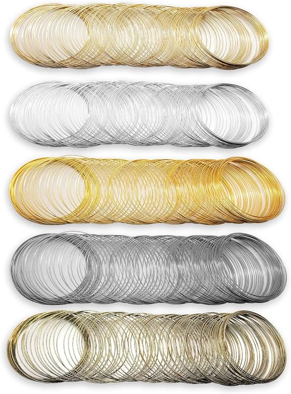 500 Loops Jewelry Wire Memory Beading Wire Steel Memory Wire Cuff Bangle Bracelet for Jewelry Making Supplies Art Creation Bracelet Necklace DIY Crafts Making Jewelry Making Dolls