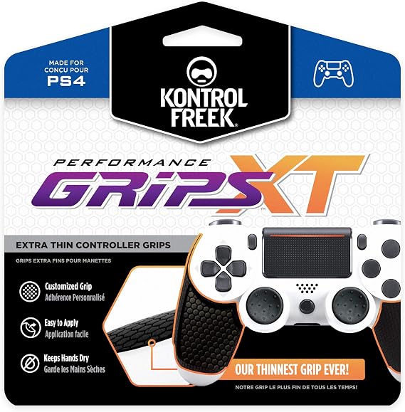 KontrolFreek Performance Grips XT for PlayStation 4 | Extra-Thin Grips | Black (Extra-Thin)