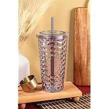Pipetli Mika Bardak 750 ml Kapaklı İçecek Bardağı, CAN.7263.OEA