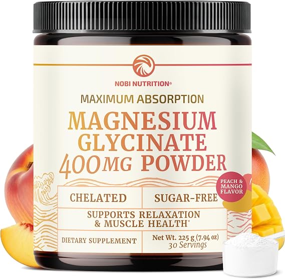 Magnesium Glycinate Powder 400MG, Sleep & Relaxation Support, Sugar-Free