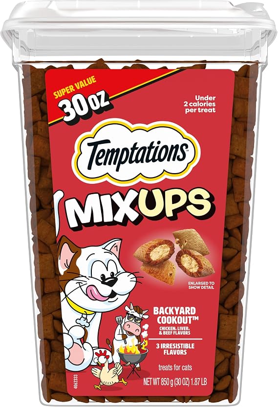 Temptations MixUps Crunchy and Soft Cat Treats, Cookout Flavor, 30 oz