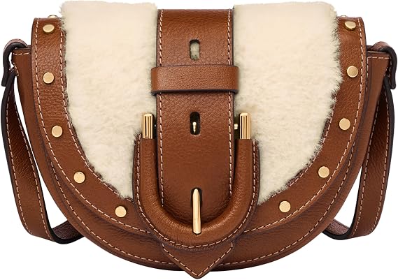Fossil Women's Harwell Leather Small Flap Crossbody Purse Handbag