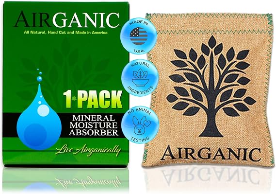 Natural Moisture Absorber Dehumidifier Bags (1-Pack) Plant & Mineral Desiccant Pouches for Closet, Car, Gun Safe, RV, Bathroom Reusable Mini Humidity & Odor Control