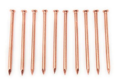 5 Inch Copper Nails - Pack of 10 Large Solid Copper Nail Spikes