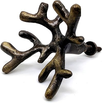 5MOONSUN5s Coral Knobs Pack of 2 | Antique Iron Cabinet Handles Coral Kitchen Cabinet Handles | Bathroom Cabinet Knobs and Door Pulls | Elegant Home Decor Accents Coral knobs