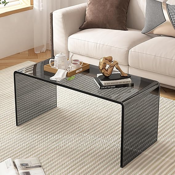 Clear Acrylic Side Multipurpose Modern Furniture for Use as Lap Desk, Coffee, End Table in Living Rooms, Bedroom, Patio and Offices (Color : Gris, Size : 100 * 45 * 45cm*15mm)