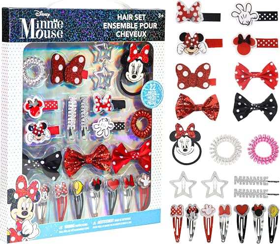 Minnie Mouse Hair Accessories Set with Hair Clips & Bows