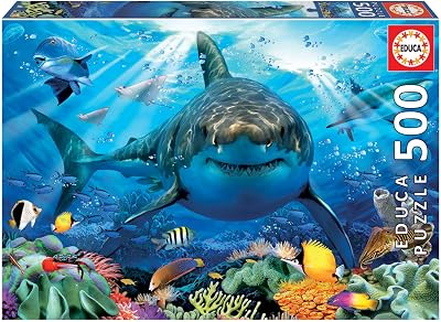 Educa 18478 Puzzles 500 Pieces, White Shark, No Colour
