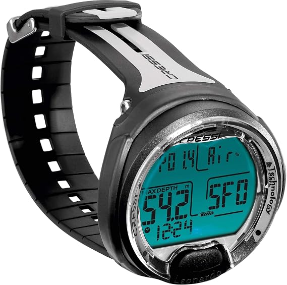 Cressi Leonardo Underwater Single-Button Scuba Computer, 3 Modes: Air, Nitrox, Gage, User-Friendly Menu - Designed and Made in Italy