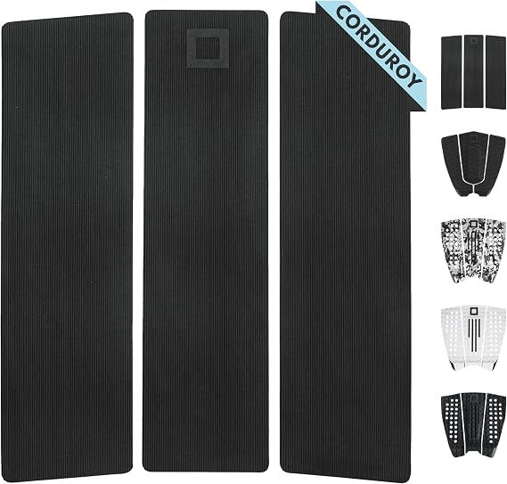 3-Piece Traction Pad - Arch, Flat, or Front - Maximum Grip, Super Strong 3M Adhesive - Fits All Surfboards: Shortboard, Fish, Longboard, SUP, Skimboard - Stomp or Deck Pad
