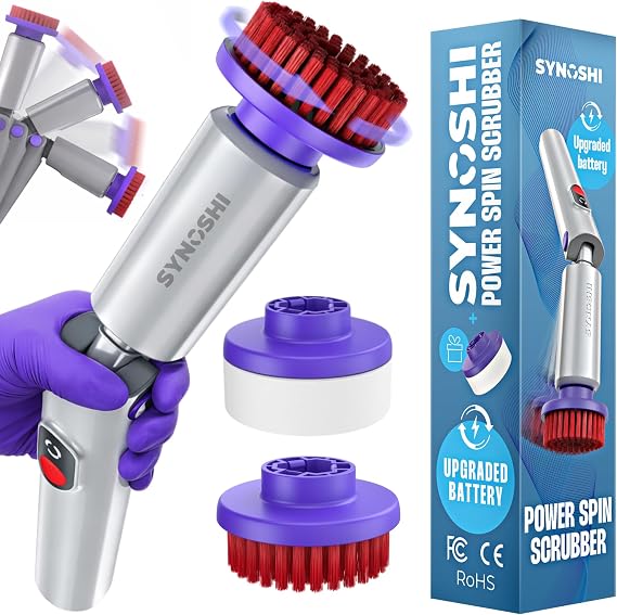 SYNOSHI PRO Electric Spin Scrubber Cordless Cleaning Bathroom Scrubber