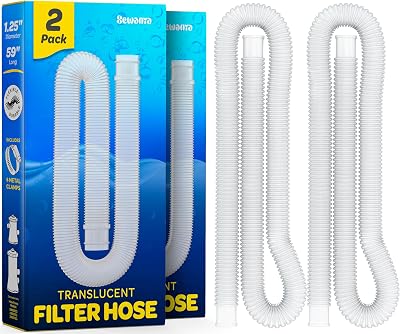 Replacement Hose For Above Ground Pools [Set of 2] 1.25 Diameter, 59 Long Accessory Pool Pump Replacement Hose - Filter Pump Hose Compatible with Intex Pump Models #607#637