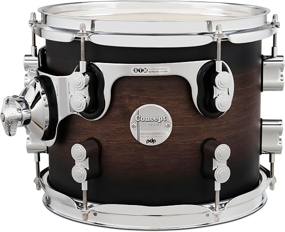 PDP Concept Maple 8x10 Suspended Tom Satin Charcoal Burst Lacquer with Chrome Hardware