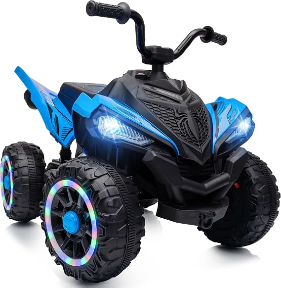 Hikiddo Spider 12V Kid ATV, Electric ATV 4 Wheeler for Kid 3-6 w/LED Wheels