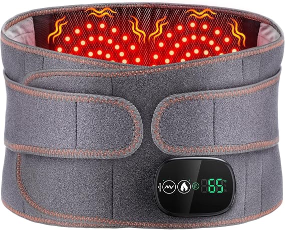 Heated Belt Wrap - Cordless Heating Pad for Back Massager with Vibration, Heated Back Brace with 3 Heating and Speed Adjustable Setting, Wearable Brace Wrap, Portable Lower Back Massager (Belt)