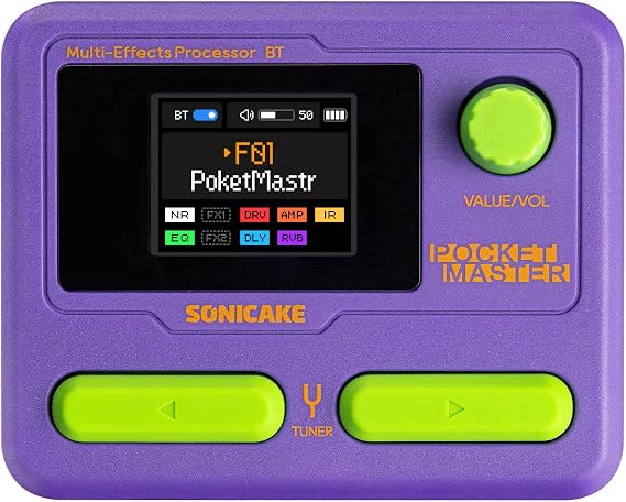 SONICAKE QME-10 Pocket Master - Portable Multi Effects Pedal 100+ Effects