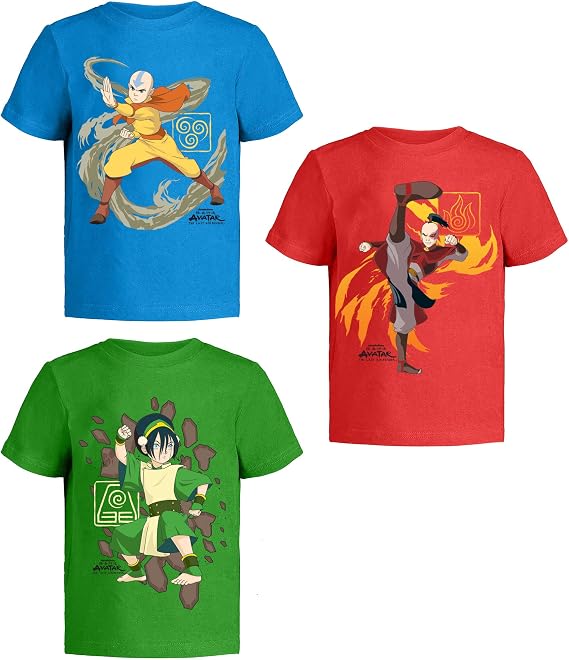 Avatar The Last Airbender Graphic T-Shirt (Sets) Aang Appa Iroh Katara Korra Momo Sokka Toph Zuko Tee Toddler to Kids Clothes